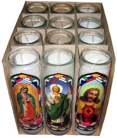 Saints Religious Candle, White