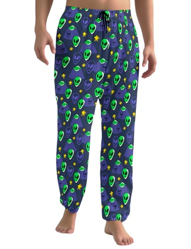 Men's Pajama Pants with Pockets Elastic Waistband Lightweight Breathable Sleep Pants for Men Soft Lounge Pants