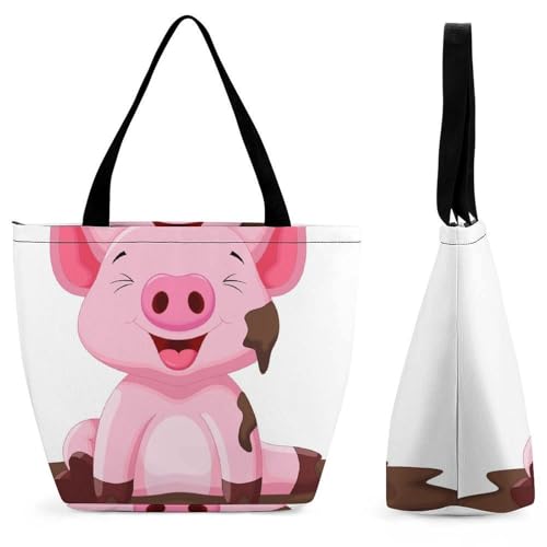 Sac à bandoulière cochon mignon grand volume 32cm voyage et loisirs