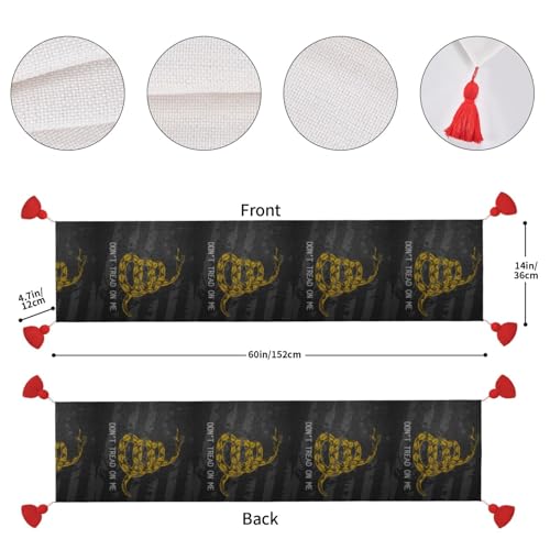 Chemin de table de Noël rétro avec pompons suspendus pour table de fête - 5