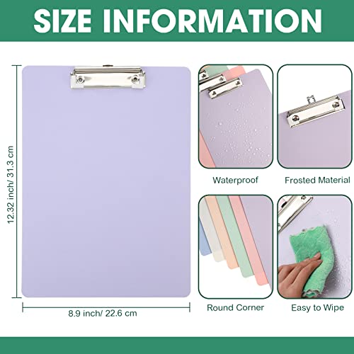 PerKoop 24 Pcs Plastic Clipboards Bulk Colored Board 9" x 12.3" A4 Letter Size Clip Boards Portable with Low Profile Clip for Classroom Student Teacher Nurse Office Supplies by PerKoop - Image 3