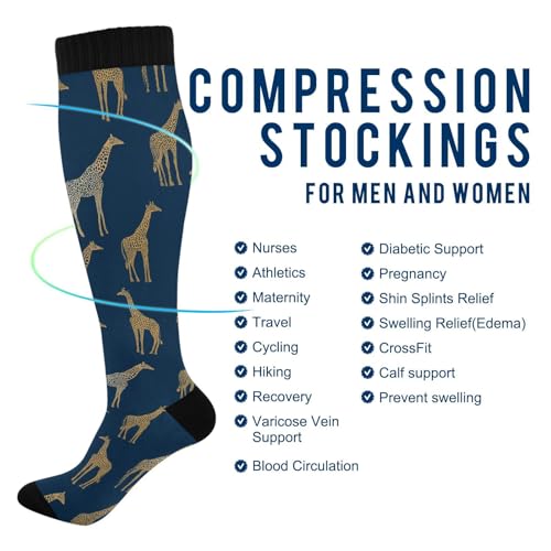 Image of Compression Socks for Women & Men, Knee High Socks for Circulation Medical Running Athletic Nurse Travel