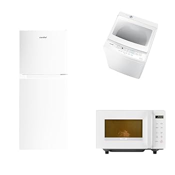 Amazon | 【家電セット 3点】 コンフィー(COMFEE') 冷蔵庫132L白
