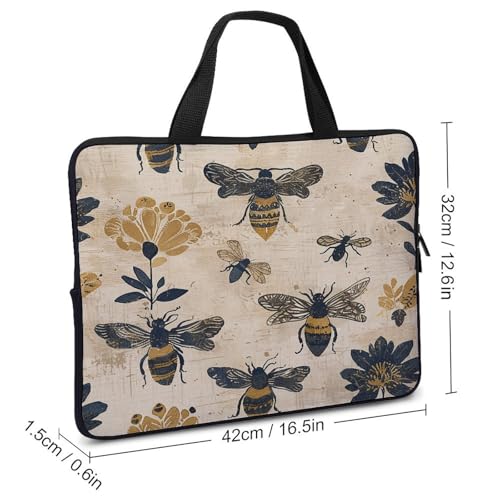 Bolso para laptop unisex amarillo y dorado miniatura 3