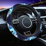 Midnight Wolf Steering Wheel Cover Protector Car Accessories for Women Men 15 Inch Auto Universal No