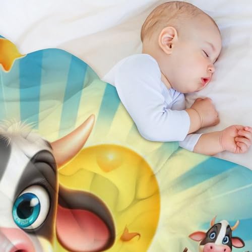 Manta calida de vaca para combatir el frio en cama y sofa 4