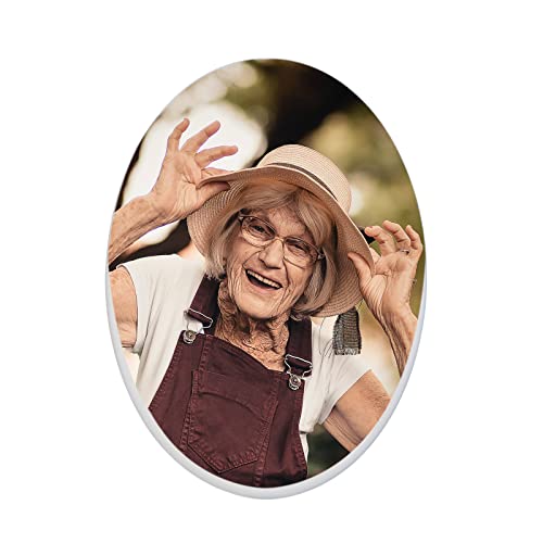 Custom Memorial Photo Ceramic Tile Personalized Headstone Picture Waterproof Porcelain Monument Portrait Picture Tile Free Custom DIY Photo Plaque for Cemetery Gravestone Tombstone Indoor Outdoor Use