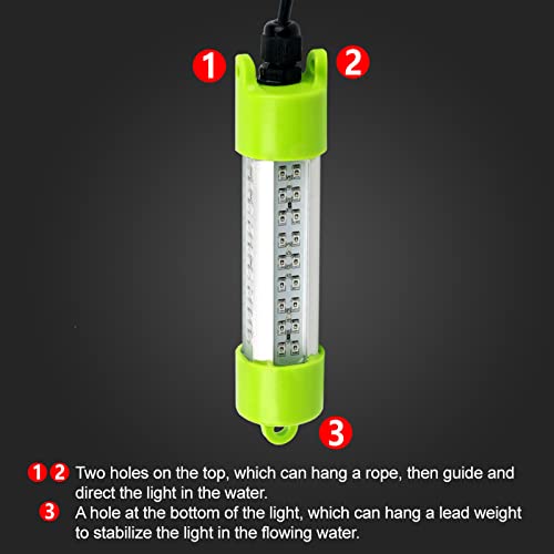 Lostcat 18W Dc 12V Green Ip68 Waterproof Aluminum Super Bright Led Fish Bait Submersible Dock Underwater Fishing Light Attractants For At Night Snook Crappie With Battery Clamps thumb #5