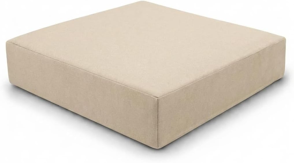 1, 2 & 3 Seater Replacement Rattan Cushion Pads – Fits California Style Outdoor Furniture, Water Resistant Patio Sofa Cushions for Garden & Conservatory (Cream, 55x60X10cm)