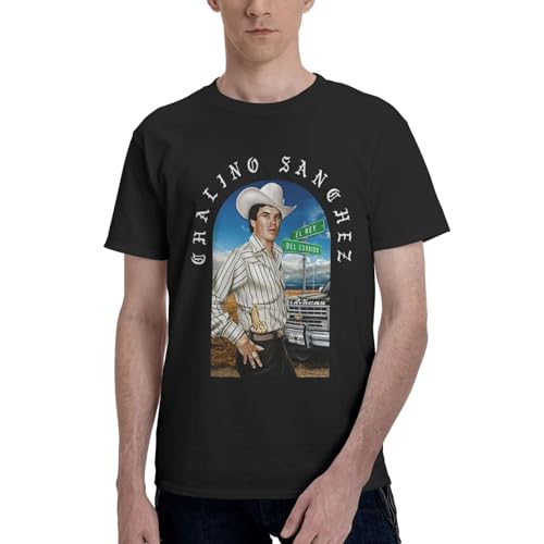 BVVVQSY Chalino Music Sanchez Men Shirt Short Sleeved Women Crew Neck T Shirt Cotton Classics Tees 4X-Large