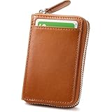 [LEAGOO] クレジットカードケース 【イタリアンレザーの証明書付き】 カード入れ 大容量 メンズ レディース スキミング防止 革 本革 じゃばら (キャメル)
