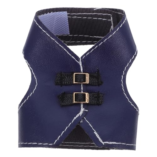 GLEAVI Gilet Ajustable pour Oiseaux Vintage en Similicuir Bleu Taille L Tenue de Cosplay et Protection Extérieure pour Perroquets et Volailles Accessoire Confortable pour Intérieur et