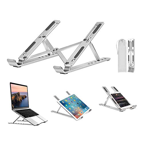 ノートパソコン スタンド PC スタンド 折りたたみ式多用途パソコンスタンド タブレット スタンド 6段高さ 角度調整可能 滑り止め アルミニウム合金 PCスタンド 姿勢を改善 軽量で安定したPC/MacBook/ラップトップ/iPad/タブレット ノートpc スタンド パソコン台 10-15.6インチデバイスと互換性があります