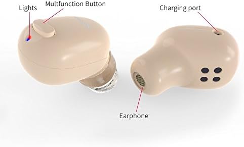 GUPOMT Mini Bluetooth Headset,Miniature Earpiece Up to 6 Hours Invisible Wireless Earphone In-ear Earbud Headphones with Mic Hands-Free Calls for iPhone Cars iPad Laptop (One pcs, Two Charger) Nude