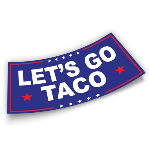 Image of Subtle Let's Go Taco Bumper Sticker Anti Funny Leftist Feminist Social Justice Human Rights Blue Vinyl Decal for Car Truck, Waterproof UV-Resistant 7.5x3.75in
