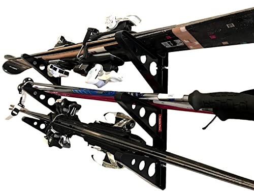 Support Mural Pour Snowboard/ski - 2 Pinces Réglables - Acier Et Caoutchouc - Pour Garage/chambre