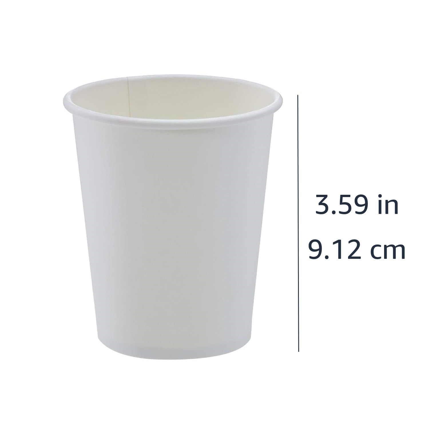 Amazon Basics Disposable Compostable Paper Coffee Cups for Hot & Cold Beverages, Leak-Proof, 8 Ounces, White, 1000 Count