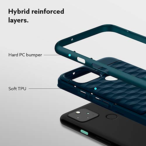 Image of CASEOLOGY Spigen Parallax for Google Pixel 5 Case, Pixel 5 Back Cover - Aqua Green