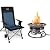 Outland Living Bella Coola Camp Chair with Built-in Storage Firebowl 893 Deluxe Outdoor Portable Propane Gas Fire Pit with Cover & Carry Kit, 19-Inch Diameter 58,000 BTU, Black