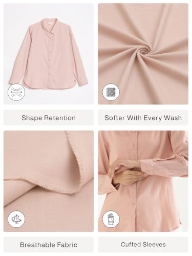 Image of SAADAA Airy Linen Shirt | Solid Regular Fit Casual Shirts Stylish for Women