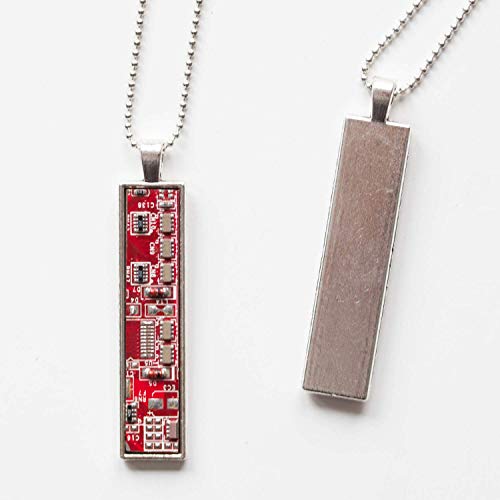 Circuit Board Necklace (Red)