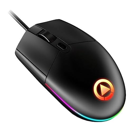 Ratón gaming ergonómico con cable SHINEOFI, iluminación LED y alta precisión para PC y portátil