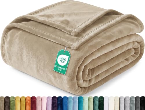 Image of Utopia Bedding Fleece Blanket King Size Camel 250GSM Luxury Fuzzy Soft Anti-Static Microfiber Bed Blanket (90x102 Inches)