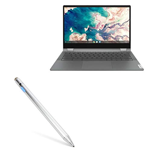 BoxWave Stylus Pen Compatible with Lenovo Flex 5 (13 in) (Stylus Pen AccuPoint Active Stylus, Electronic Stylus with Ultra Fine Tip for Lenovo Flex 5 (13 in) - Metallic Silver