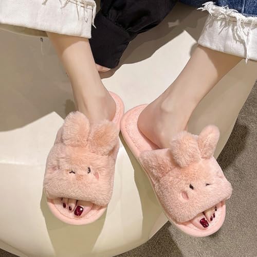 Women's Warm Plush Bunny Animals Slippers Adult Cotton Indoor non-slip Home Thick Bottom Slippers for Winter2
