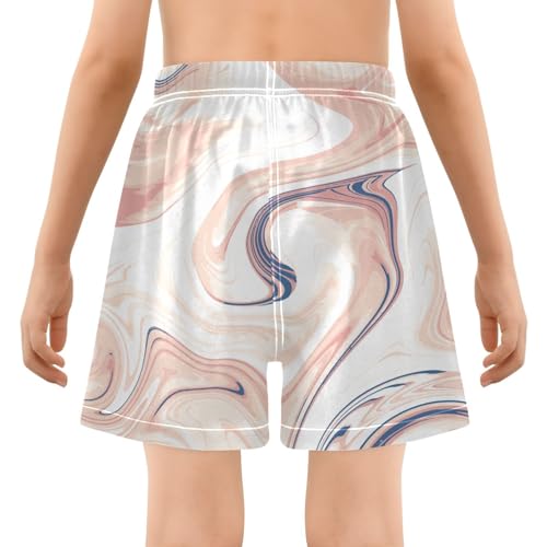 GuoChe Boys Swimming Shorts Youth Teen Quick Dry Boys Board Shorts Swimwear with Pocket Beige Cream3