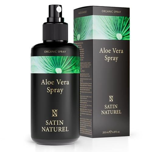 Aloe Vera Puro 100% VEGANO 200ml - Spray Aloe Vera Puro - Aftersun y Quemadas Solares - Piel, Cuerpo y Cabello – Hidrata, Suaviza, Protege (después de protector solar cabello) - Satin Naturel