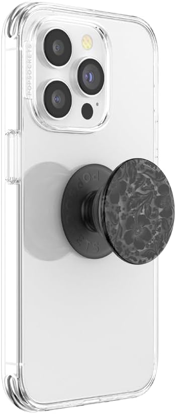 PopSockets Adhesive Phone Grip, Holder, Phone Stand, Plant-Based - Black Lace