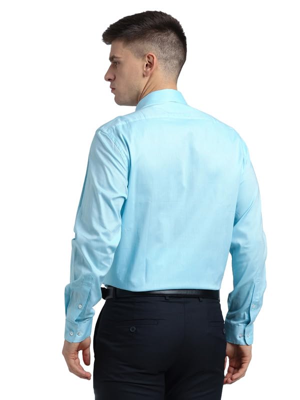 Image of Turtle Men 100% Cotton Slim Fit Lemon Solid Formal Shirt