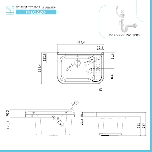 Lavabo In Resina Cm. 50X32 - 2