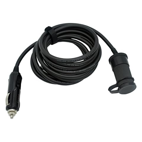 Carviya High Power 12V-24V Universal Car Cigarette Lighter Extension Socket Power Extension Cord (RVV 2 x 17AWG Pure Copper Wires) With 15A Fuse For GP,Air pump,etc.Car Equipment (3ft) Cover