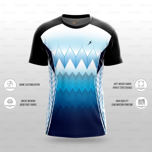 Image of YOURJERSEY Custom Sports Jersey for Men & Kids | Add Player Name | Personalised Cricket /Football /Badminton T-Shirt | Custom Team Jersey