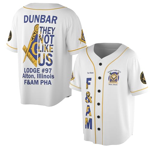 Personalized Lodge Name Freemasonry F&AM PHA They Not Like US Freemasonry 3D Baseball Jersey S-5XL miniatura 1