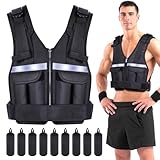 Adjustable Weighted Vest Weights Set: Sportneer 2 4 6 8 10 12 14 16 19Lbs Body Weight Vests 9 In 1 Fast Adjust Running Vest for Men Women Gym Home Workout Fitness Exercise Strength Training 2-19 Lbs