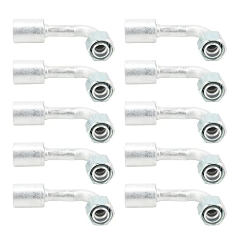 Conector de manguera de 5/8 pulg con codo de aluminio Fyearfly de 90 grados para vehiculos en pack de 10