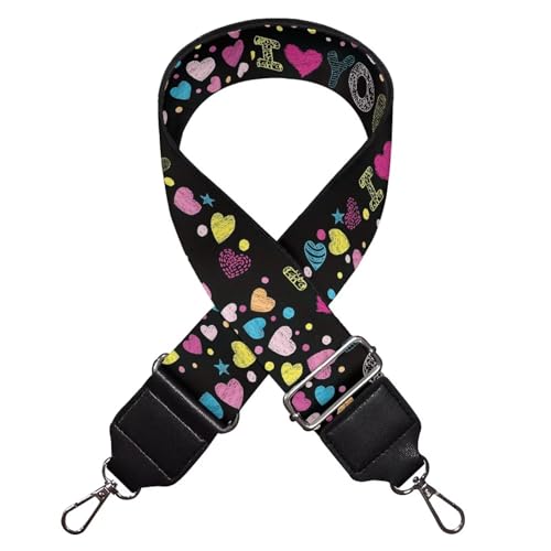 Image of TODIYADDU I Love You Guitar Straps for Crossbody Colorful Love Heart Purse Strap Replacement Straps for Handbags for Girlfriend Women Bag Straps for Canas Bag Handbag Computer Bag Camera Bags Gifts