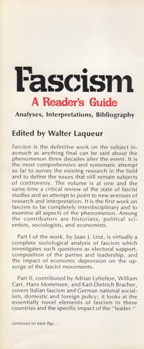 Fascism: A Reader's Guide - Analyses, Interpret... B000J0LBD6 Book Cover
