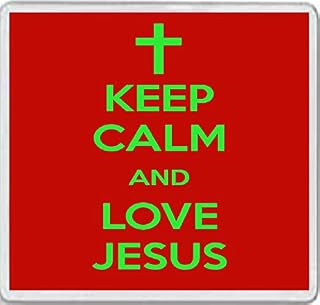 Keep Calm and Love Jesus - Large Square Acrylic Coaster