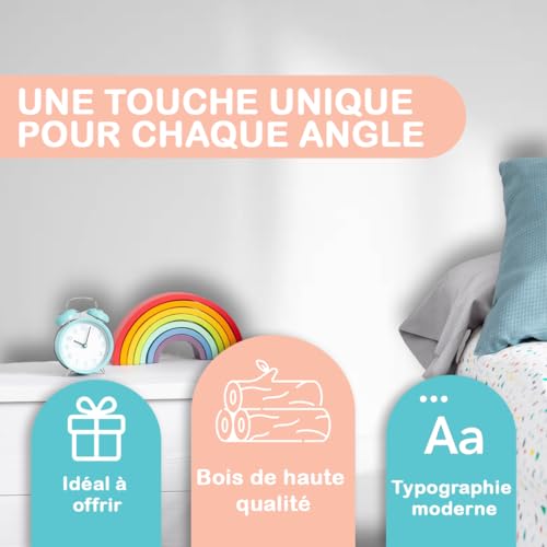 Lettres en bois prénom bébé personnalisées 5 mm EVYRE