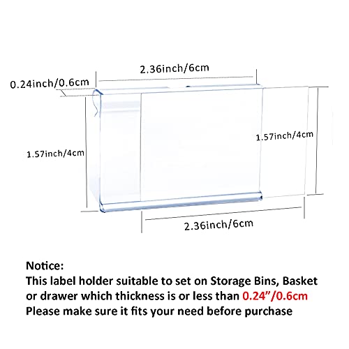 50Pcs Labels For Storage Bins Plastic Label Clip, Basket Labels Clip On Wire Shelf Price Label Holder Merchandise Sign Display Holder, 50Pcs Label Insert Included (6X4Cm) #TOP1