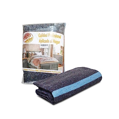 PimPam Factory - Couverture demenagement Epaisse 140 x 200 – Résistante sans Peluche - Couverture demenagement pour camions, Animaux, Yoga et Peinture - Fabriquée en UE avec Label ITEL