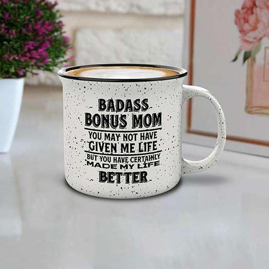 Miniatura 6 de shop4ever Stepmom You May Not Have Given Me Life But You Certainly Made My Life Better Novedad Campfire - Taza de café de cerámica moteada de 15