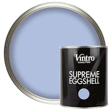 Vintro Paint | Satin Furniture Paint | Sky Blue | Wood | Trim | Metal | Eggshell Finish | 1 Litre (Georgian Sky)