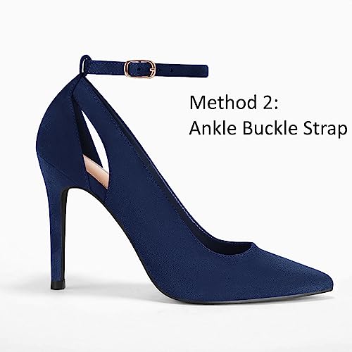 Image of Fashare Womens High Heels Bow Tie Back Sexy Stiletto Ankle Strap Wedding Dress Pumps Shoes