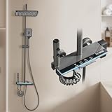 STANEW Columna de Ducha con Iluminación Ambiental y Cabeza Cuadrada,...