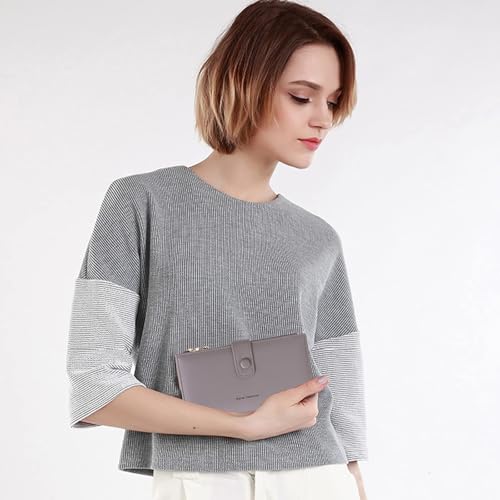 Image of myfriday Touch Screen RFID Phone Crossbody Purse with 2 Straps for Women | Clear phone window, RFID card space, 11 slots and zip pockets support quick calls, errands, theme parks and travel